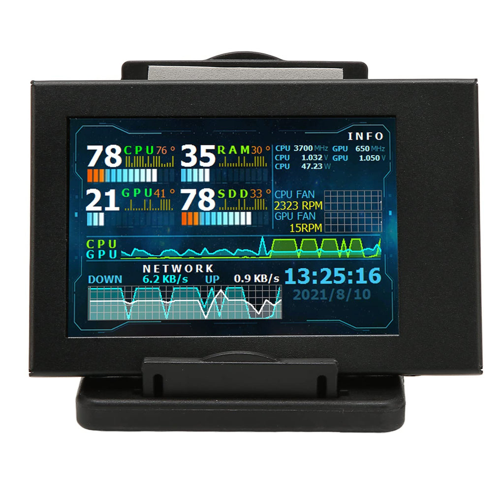 3.5in Computer Temp Monitor AIDA64 PC CPU RAM Data Monitor PC Sensor Panel Display IPS USB Mini Screen PC Temperature Display for PC ARGB Computer Case Secondary Screen